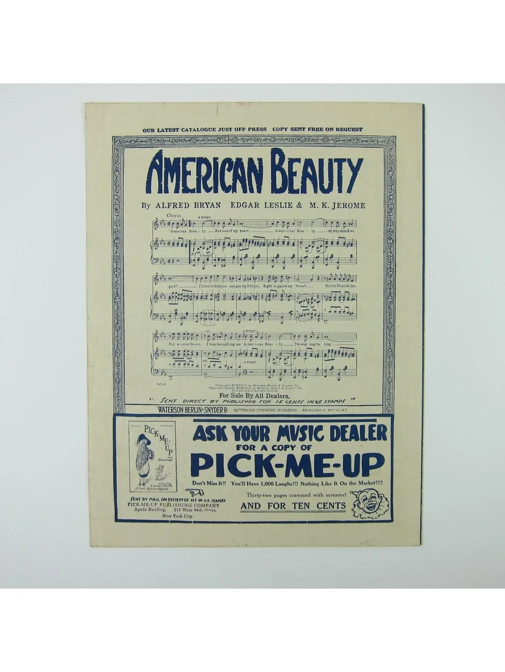 Sheet Music Oh! How I Hate to Get Up In the Morning Irving Berlin Bugle Song WWI